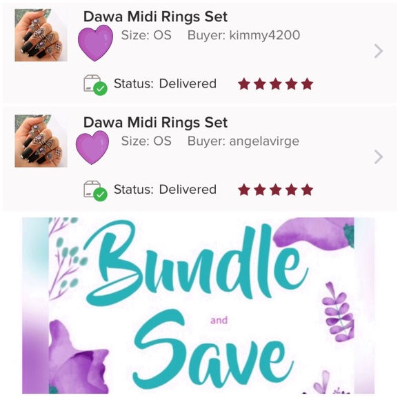 ✶ Dawa Midi Rings Set - Picture 5 of 8